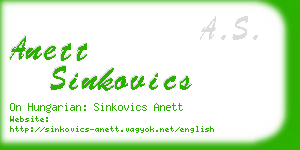 anett sinkovics business card